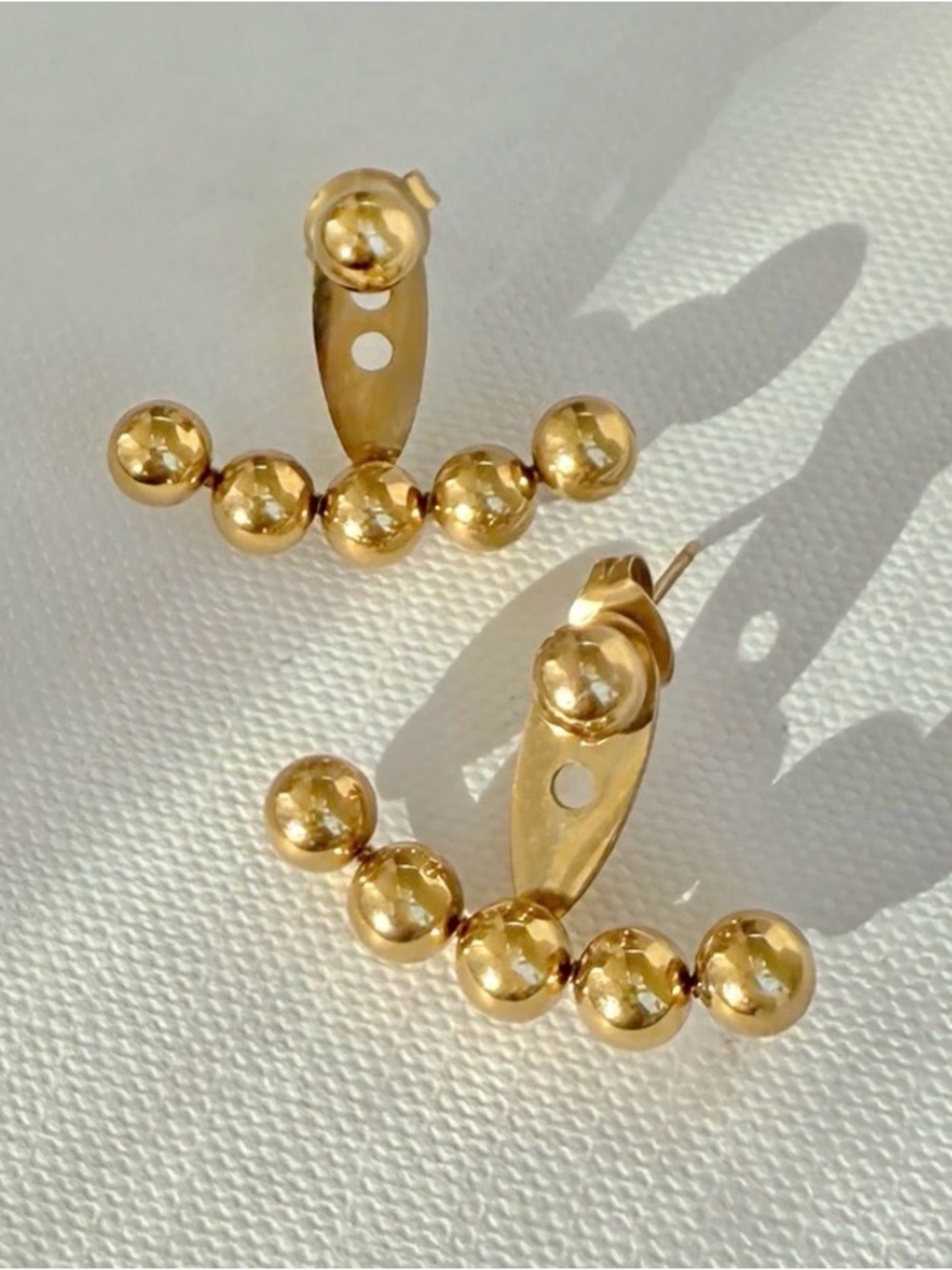 Gold Bead Ear Climbers - Women Jewelry